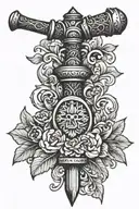 Ukrainian Cossack mace tattoo design idea