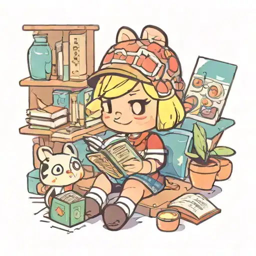 Animal Crossing character reading tattoo design idea
