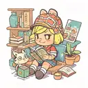 Animal Crossing character reading tattoo design idea
