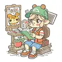 Animal Crossing character reading tattoo design idea