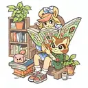 Animal Crossing character reading tattoo design idea