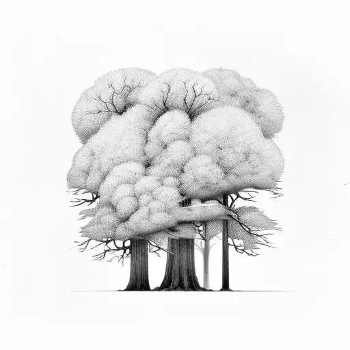 forest thunderstorm tattoo design idea