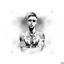 machine gun Kelly themed tattoo using MGK song lyrics tattoo design idea