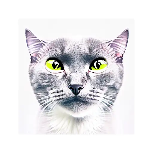 grey cat wide nose white chin green eyes masculine war scene battle warrior tattoo design idea