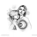 The eternal connection between a mother and daughter symbolized by the sun and moon tattoo design idea