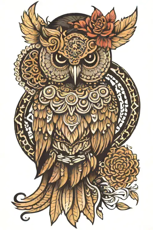 buho perlas mandala design incorporating tattoo design idea