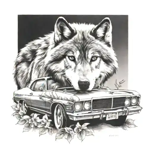 Wolf Jasmin car  tattoo design idea