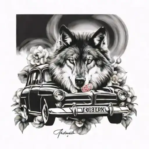 Wolf Jasmin car  tattoo design idea