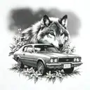 Wolf Jasmin car  tattoo design idea