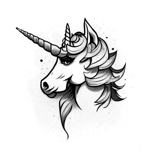 unicorn dressed like batman tattoo design idea