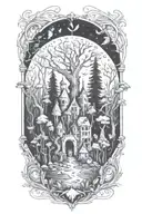 enchanted  forest   tattoo design idea