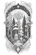 enchanted  forest   tattoo design idea