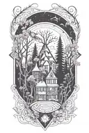 enchanted  forest   tattoo design idea
