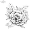 april birth flower, august birth flower, november birth flower tattoo design idea