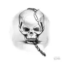 Half a baby face in a clock mother with chains around her neck and the Grim Reaper tattoo design idea