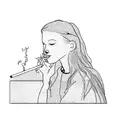 a girl smoking a cigarette tattoo design idea