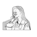 a girl smoking a cigarette tattoo design idea