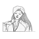 a girl smoking a cigarette tattoo design idea