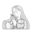 a girl smoking a cigarette tattoo design idea