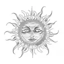 sun with the caption "the sun." tattoo design idea