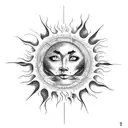 sun with the caption "the sun." tattoo design idea