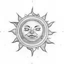 sun with the caption "the sun." tattoo design idea