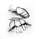 lips lickin blunt tattoo design idea