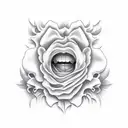 lips lickin blunt tattoo design idea