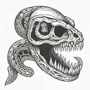 snake skeleton tattoo design idea
