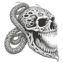 snake skeleton tattoo design idea