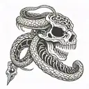 snake skeleton tattoo design idea