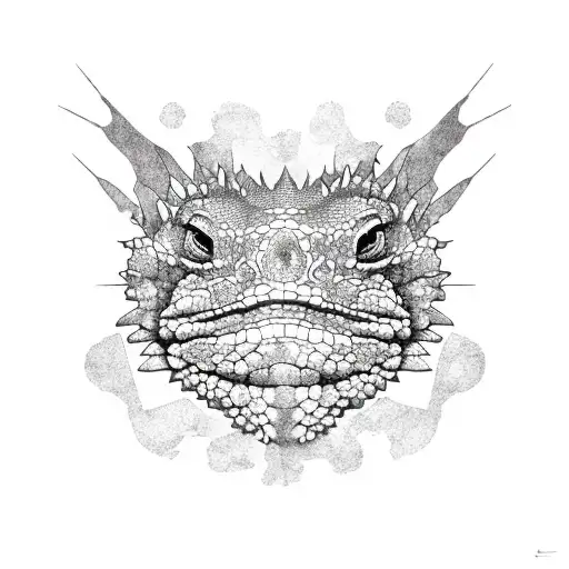 Continent South America in the shape of a green iguana hold by a woman pachamama tattoo design idea