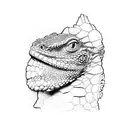 Continent South America in the shape of a green iguana tattoo design idea