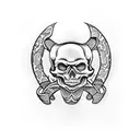 skull crossbones tattoo design idea