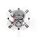 skull crossbones tattoo design idea