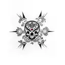 skull crossbones tattoo design idea