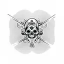 skull crossbones tattoo design idea