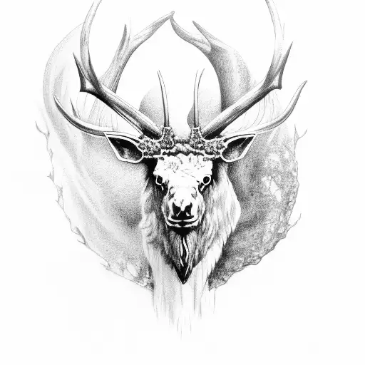 great Irish elk, druid tattoo design idea