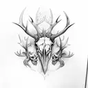 great Irish elk skull mask tattoo design idea