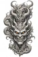 smoke forming the shape of a demon tattoo design idea
