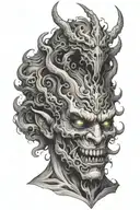 smoke forming the shape of a demon tattoo design idea