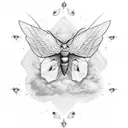 1991 with moth above it tattoo design idea