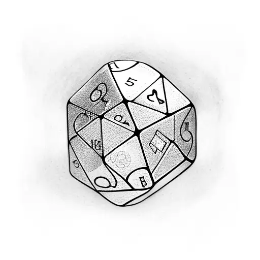 Six sided 2 Dice  tattoo design idea