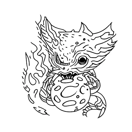 little killer creature tattoo design idea