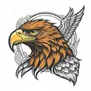 eagle head and wings tattoo design idea