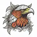 eagle head and wings tattoo design idea