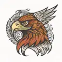 eagle head and wings tattoo design idea