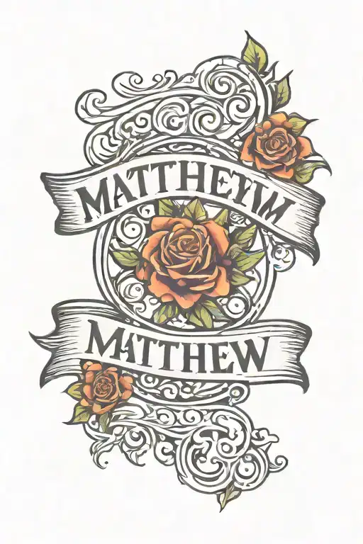 Chicano font tattoo that says Matthew 11:28 in bold with shading 5mm away from writing, with the verse smaller with Chic tattoo design idea