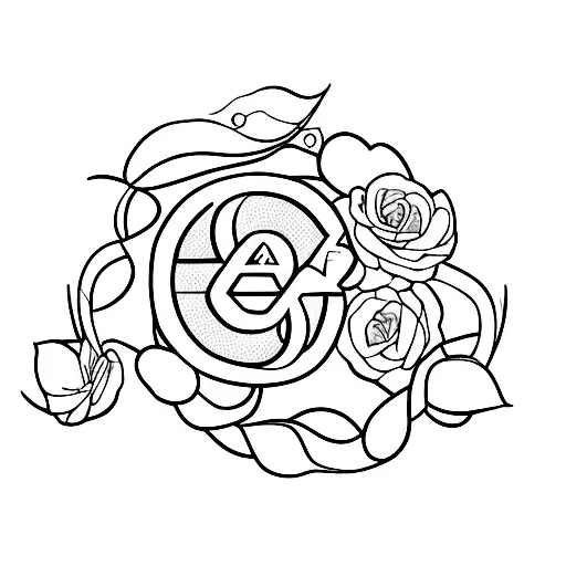 A and P letter represent as kissing couple tattoo design idea