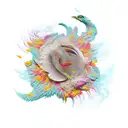 phoenix shedding flowers tattoo design idea